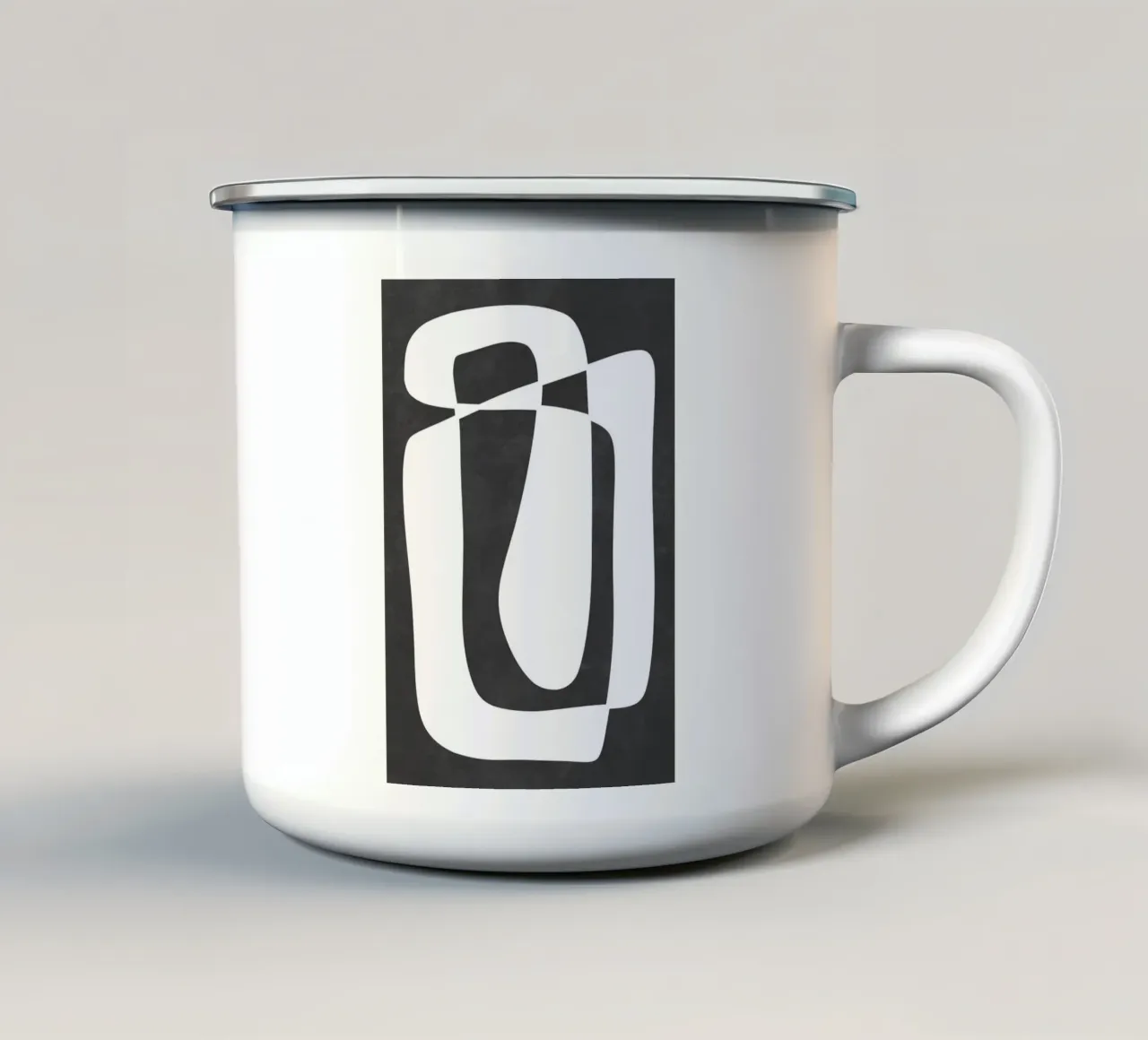 Abstract II enamel mug by BAINAI