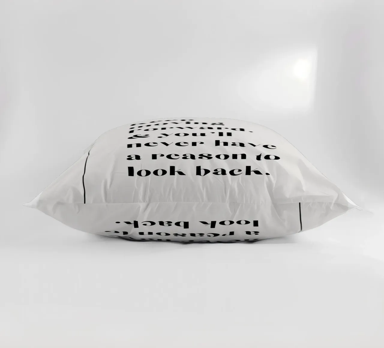 Keep moving forward, & you'll never have a reason to look ba decorative cushion by mazzihanq