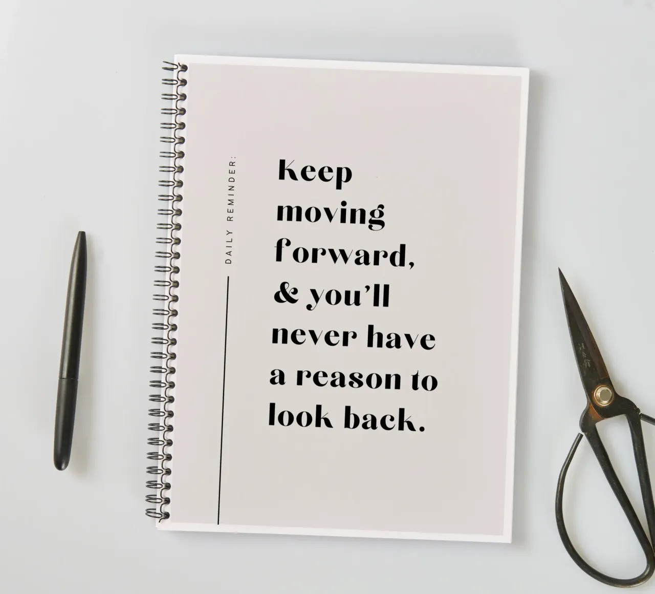 Keep moving forward, & you'll never have a reason to look ba spiral notebook by mazzihanq