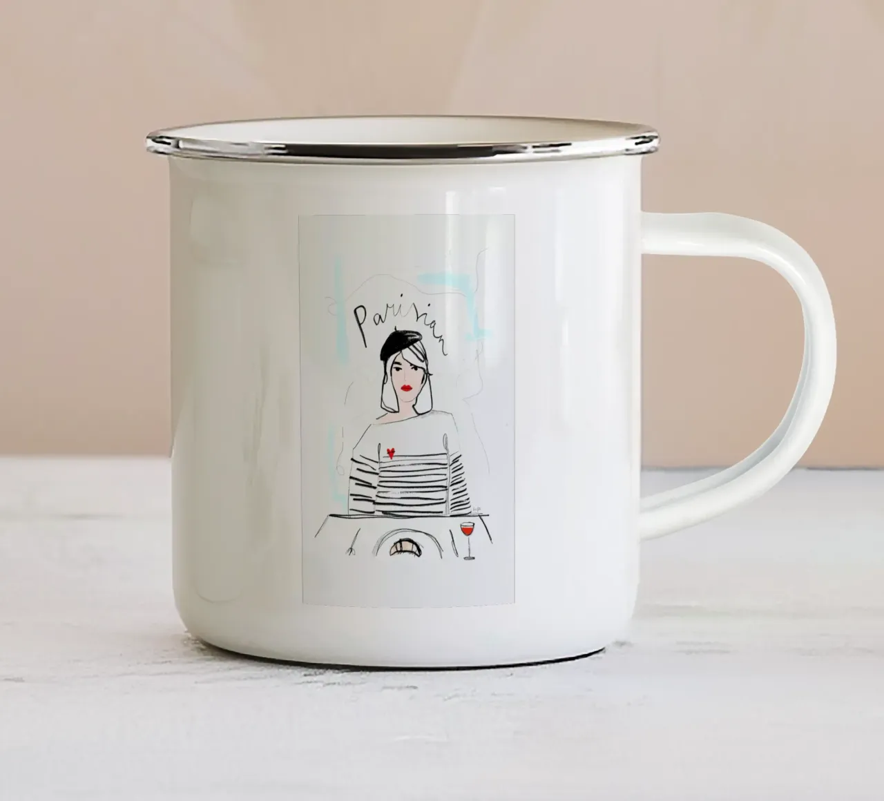 Miss Parisian tazza in smalto da Linda Gobeta