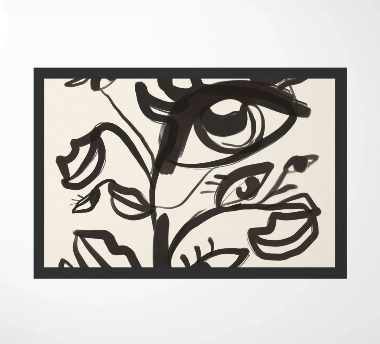 Yeux abstraits en dessin au trait paillasson de ThingDesign