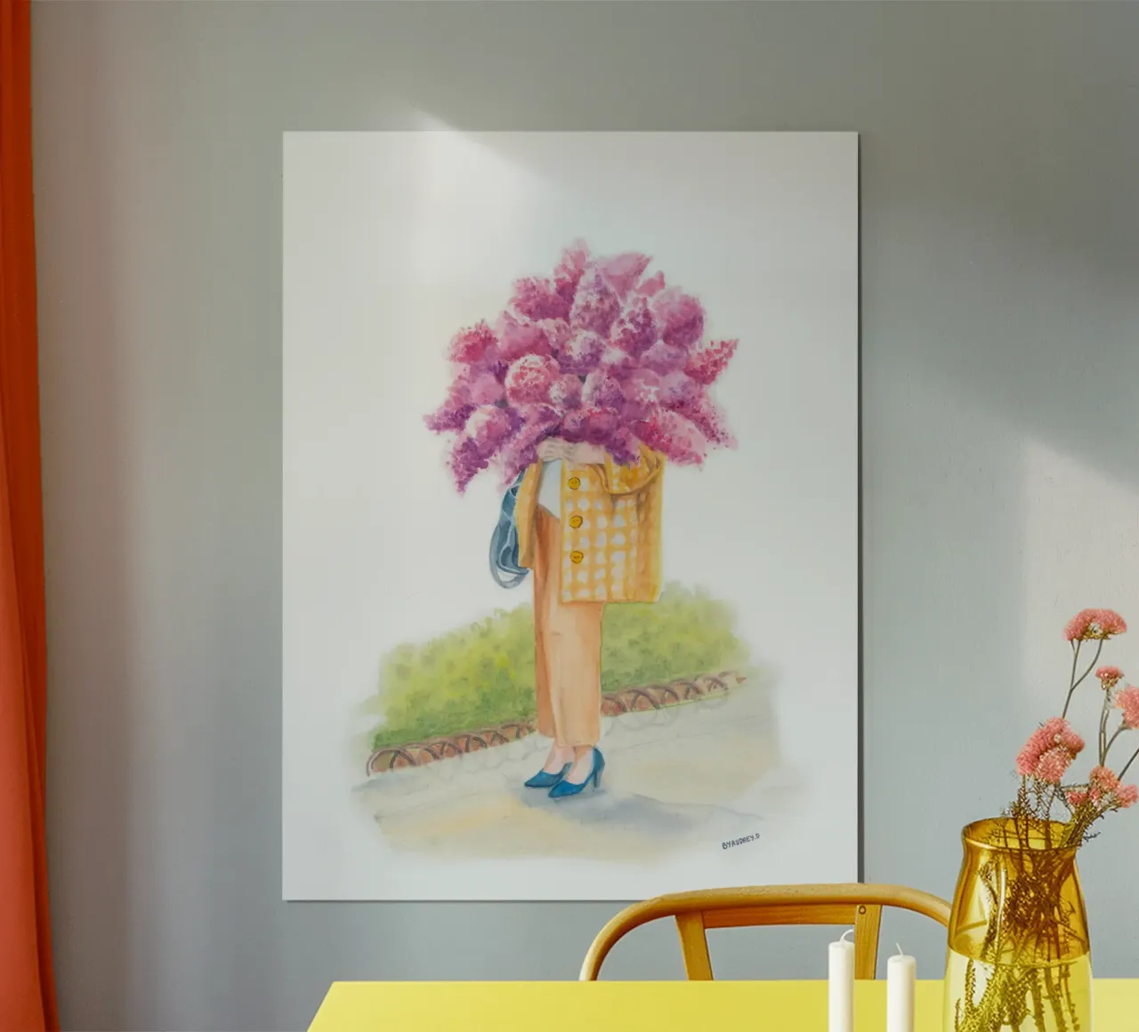 Mysterious walk at Luxembourg Park poster con telaio in alluminio da byaudreyd