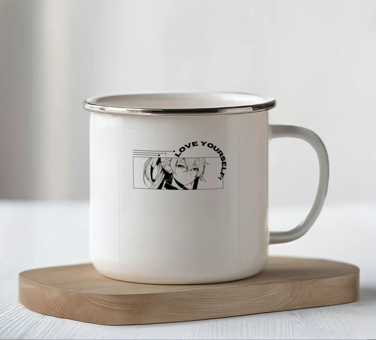love yourself enamel mug by mazzihanq