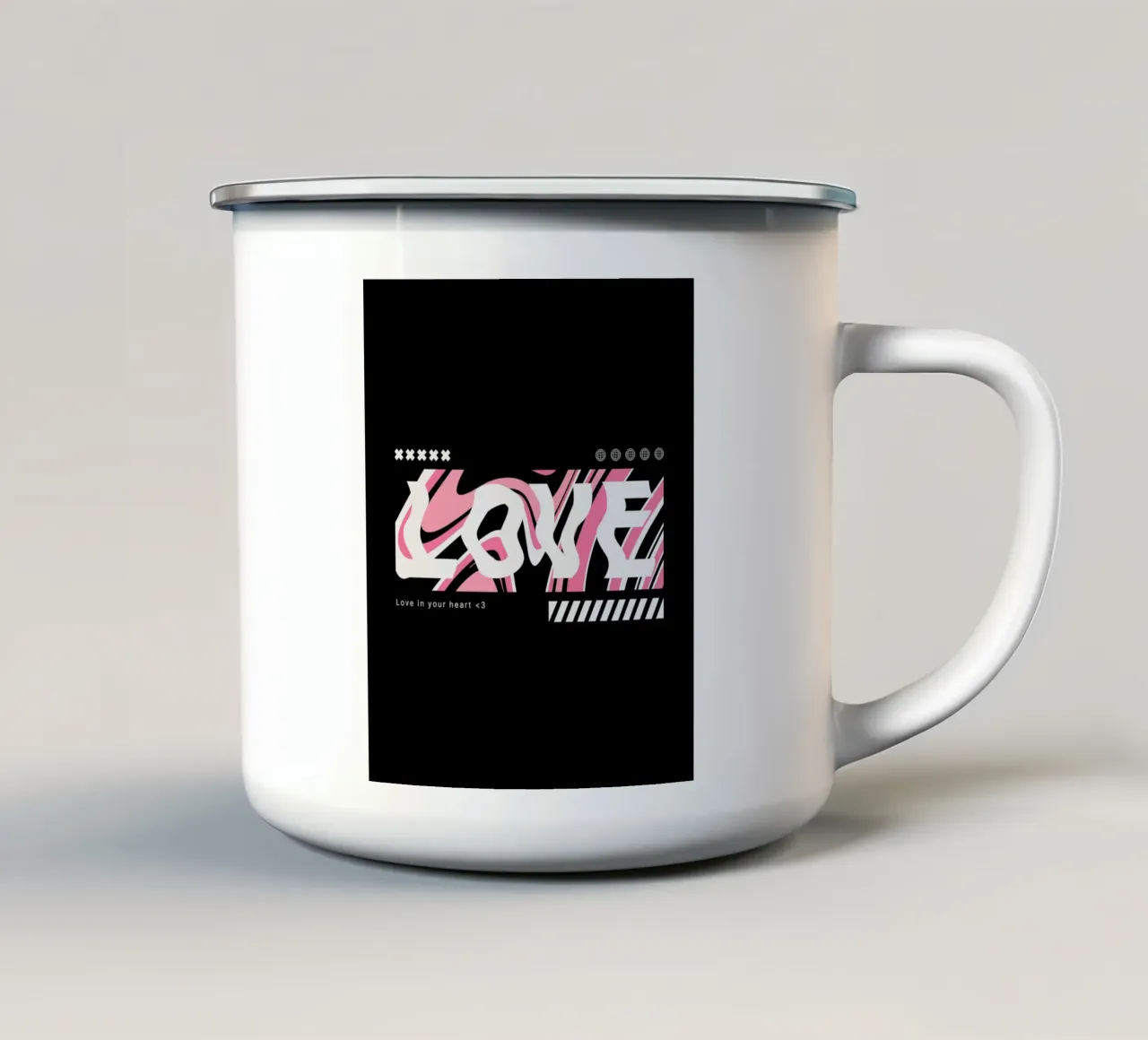 amor taza de esmalte de mazzihanq