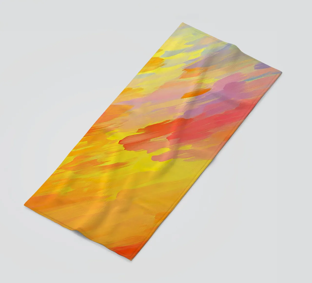Abstract orange beach towel by Nikis Art Studio
