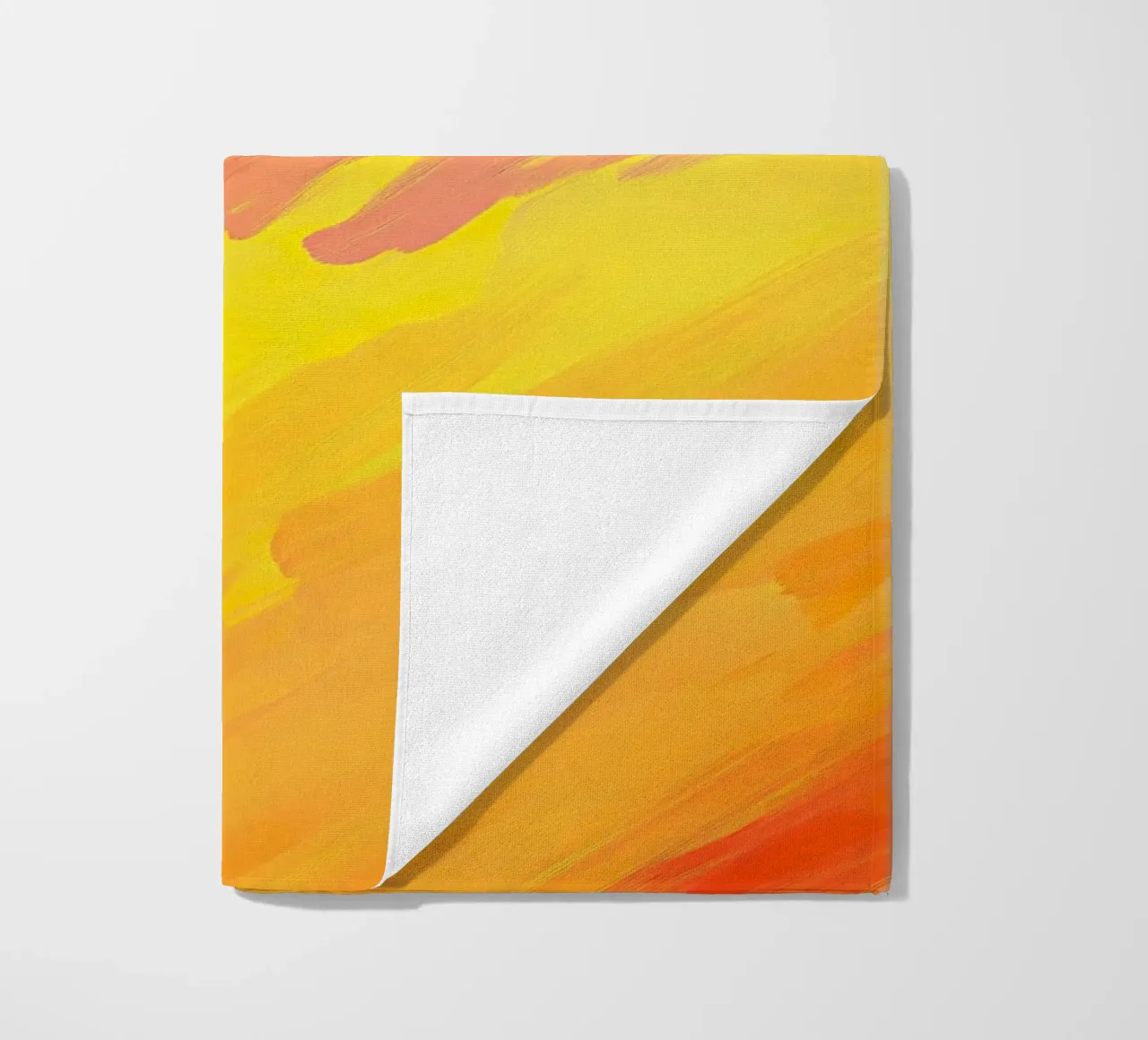 Abstract orange beach towel by Nikis Art Studio