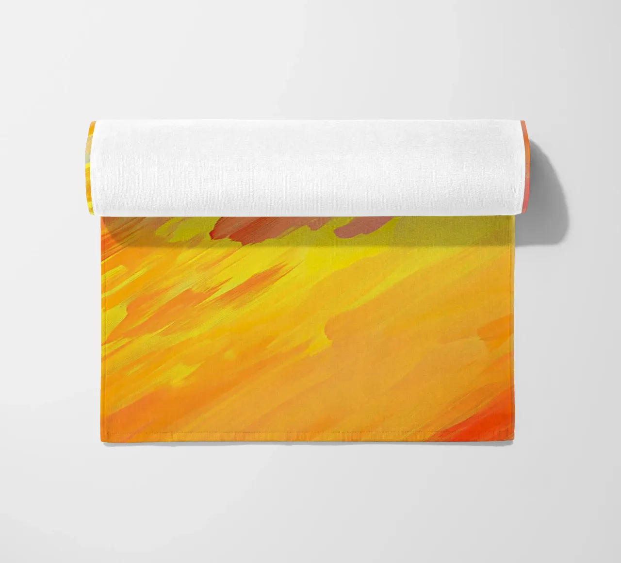 Abstract orange beach towel by Nikis Art Studio