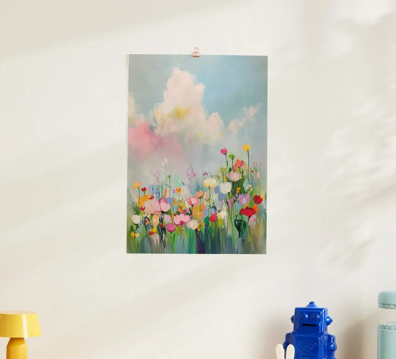 Prato fiorito poster con telaio in alluminio da Nikis Art Studio
