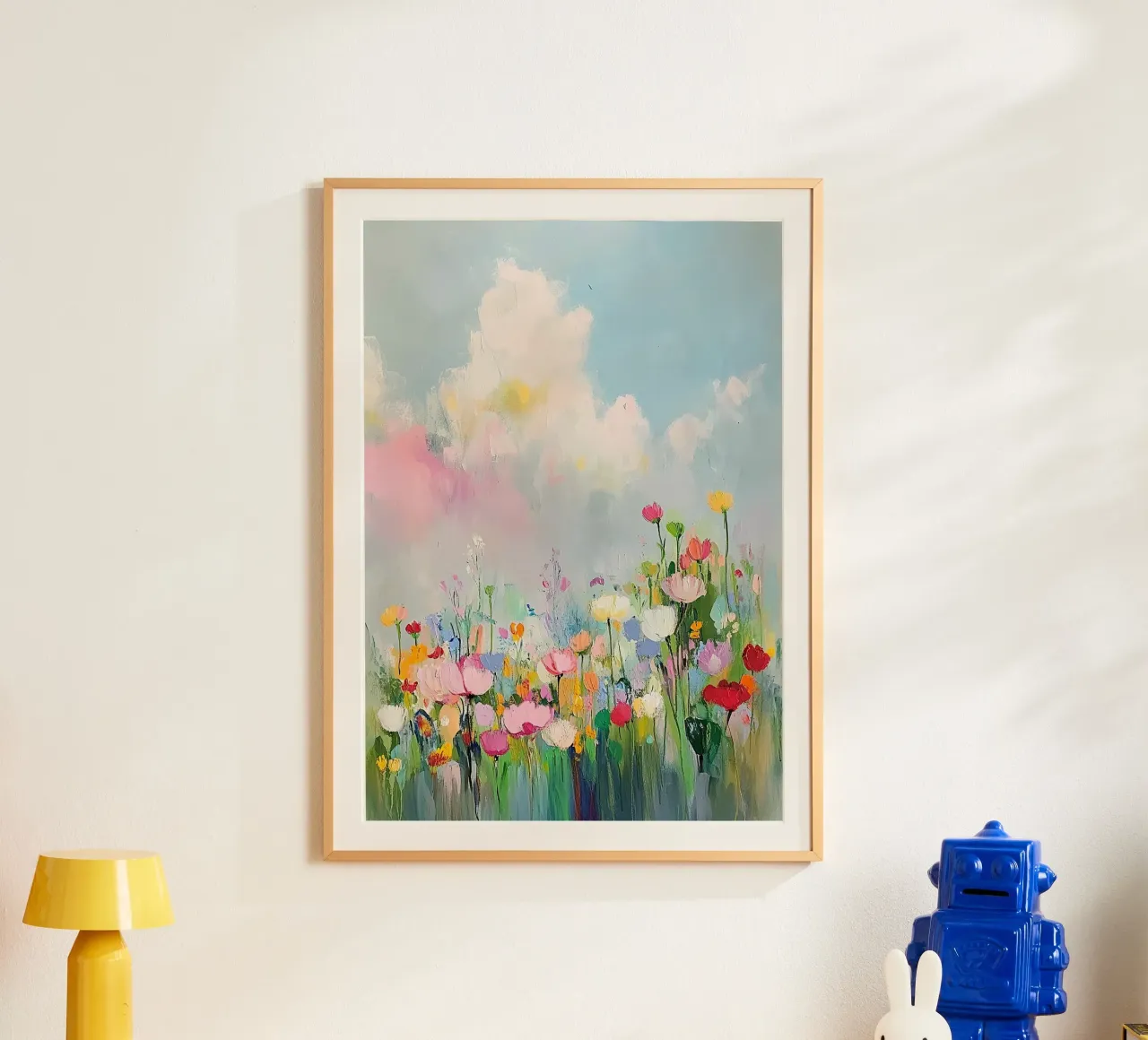 Prato fiorito poster con telaio in alluminio da Nikis Art Studio