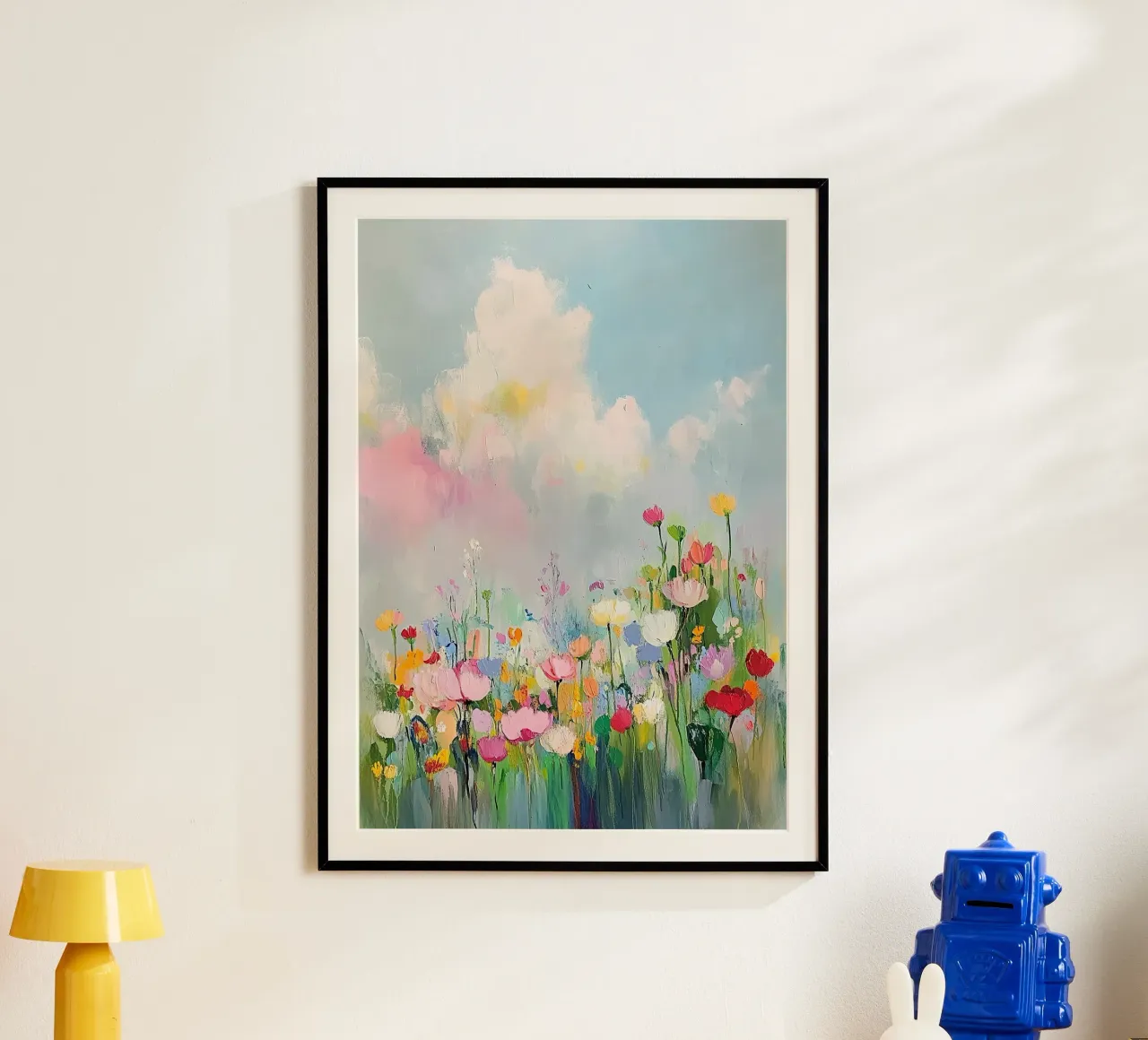 Prato fiorito poster con telaio in alluminio da Nikis Art Studio