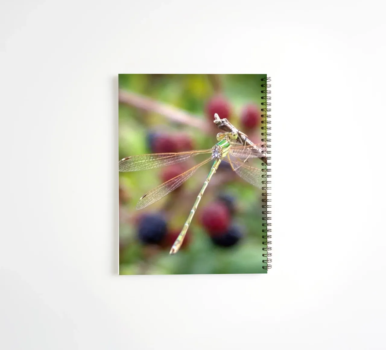 Dragonflies on a mulberry tree spiral notebook by MiniClic