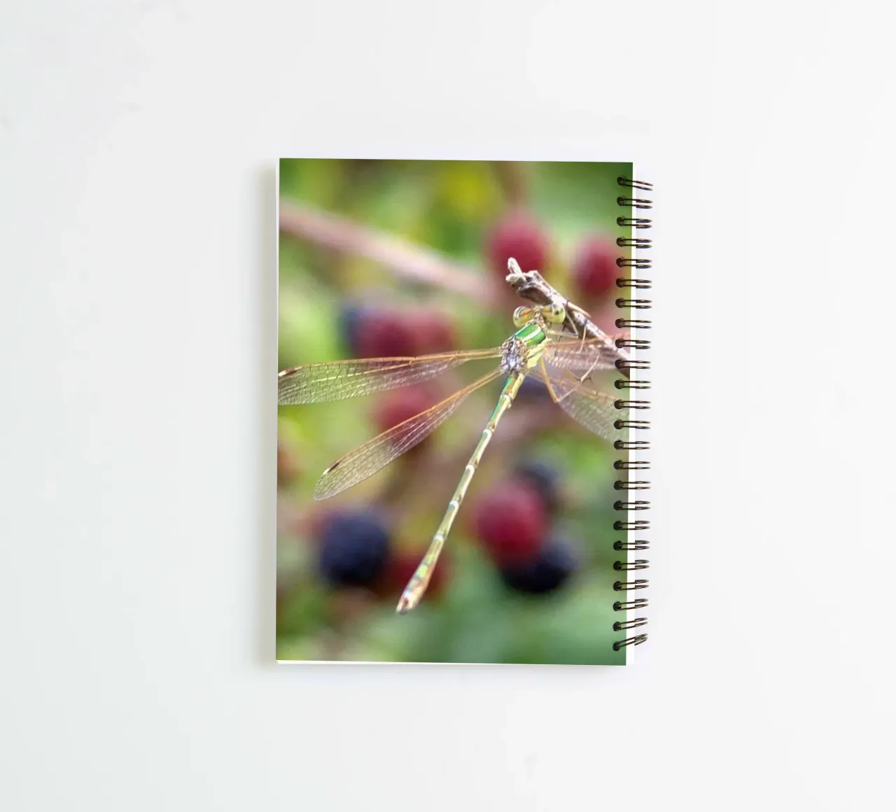 Dragonflies on a mulberry tree spiral notebook by MiniClic