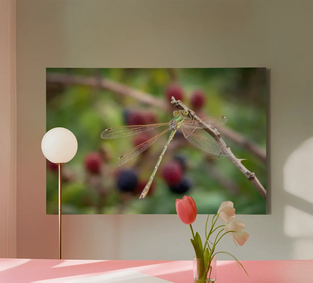 Dragonflies on a mulberry tree canvas by MiniClic