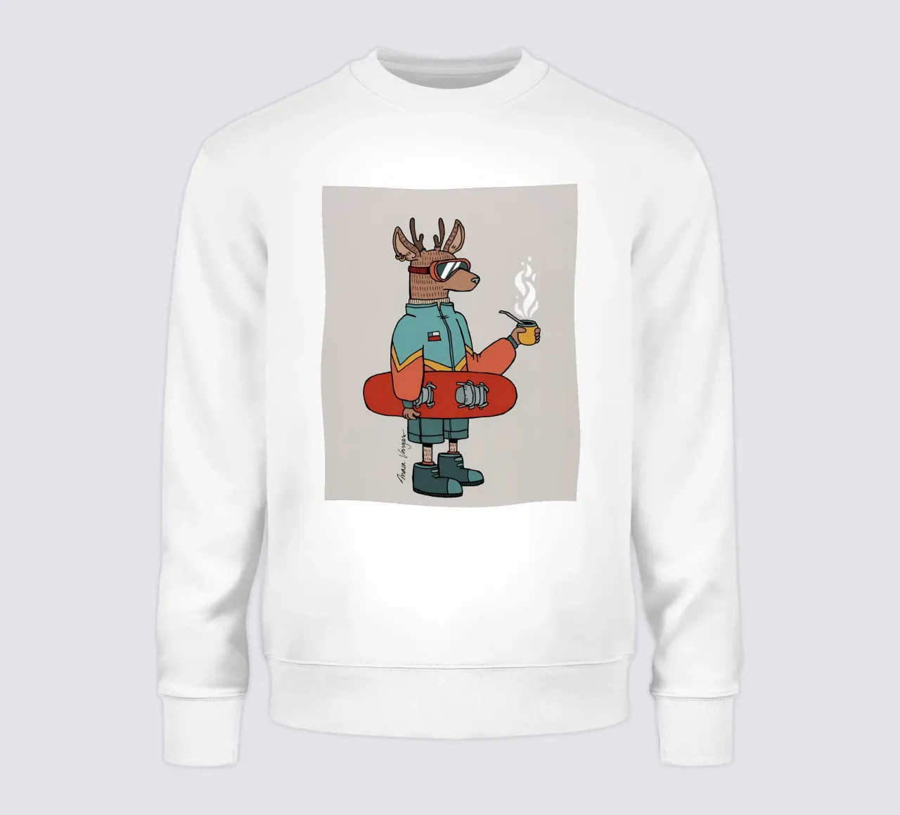 Huemul con un compagno e uno snowboard felpa da bonglantrungmuoi