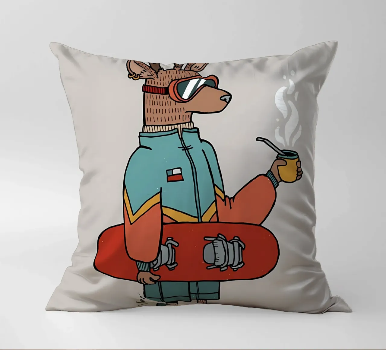 Huemul con un compagno e uno snowboard cuscino da bonglantrungmuoi