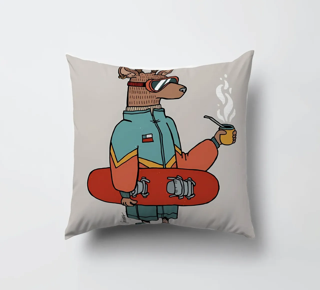 Huemul con un compagno e uno snowboard cuscino da bonglantrungmuoi