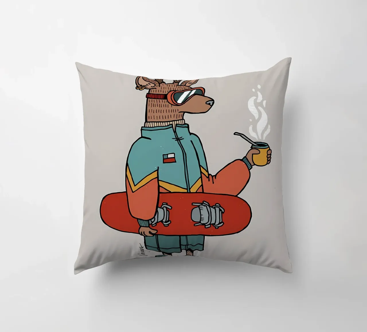 Huemul con un compagno e uno snowboard cuscino da bonglantrungmuoi