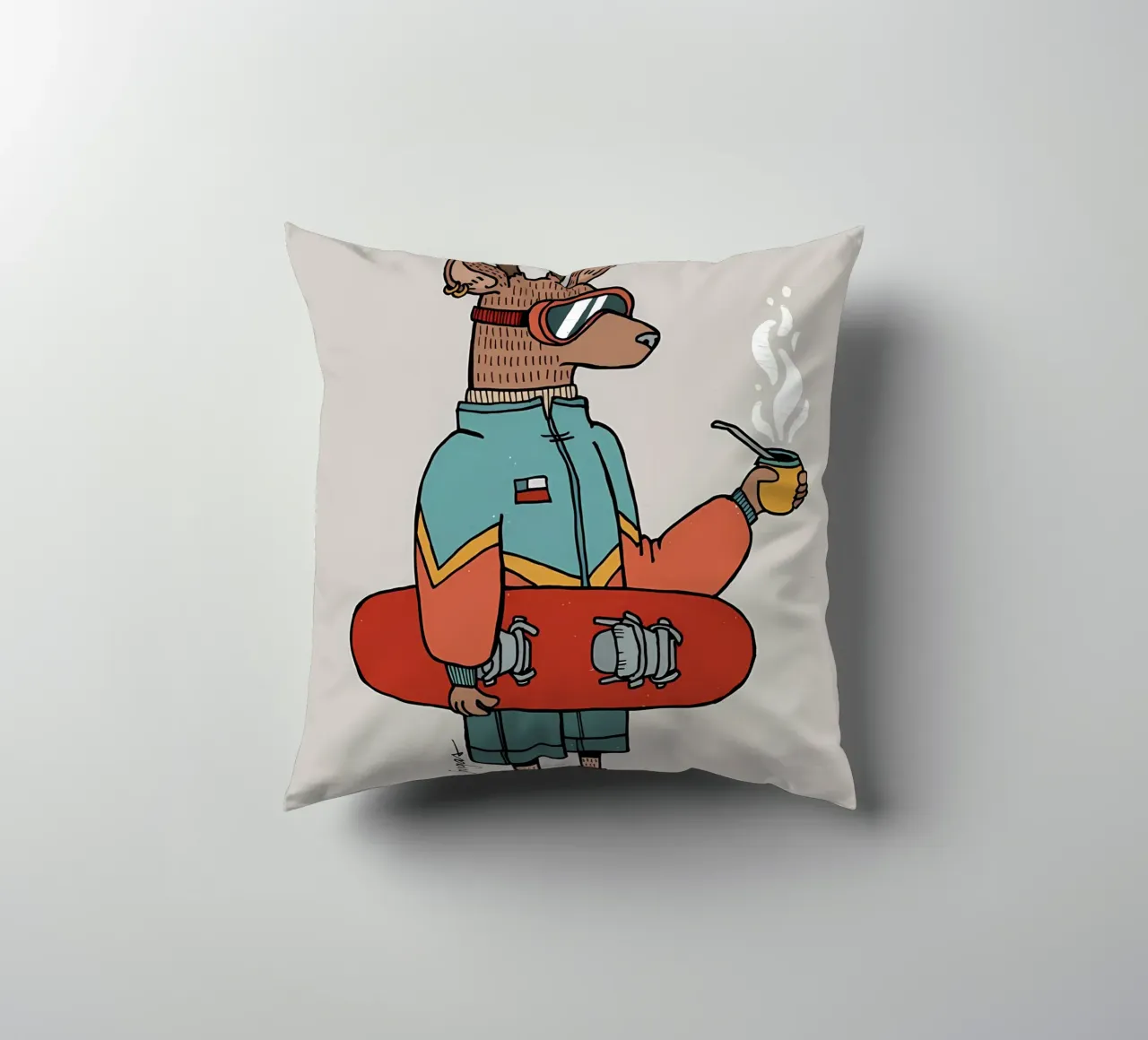 Huemul con un compagno e uno snowboard cuscino da bonglantrungmuoi