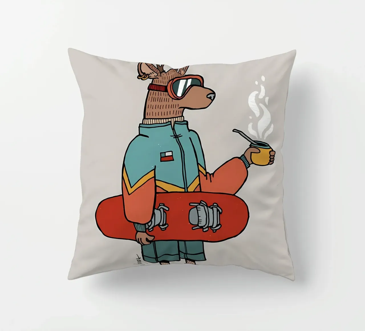 Huemul con un compagno e uno snowboard cuscino da bonglantrungmuoi