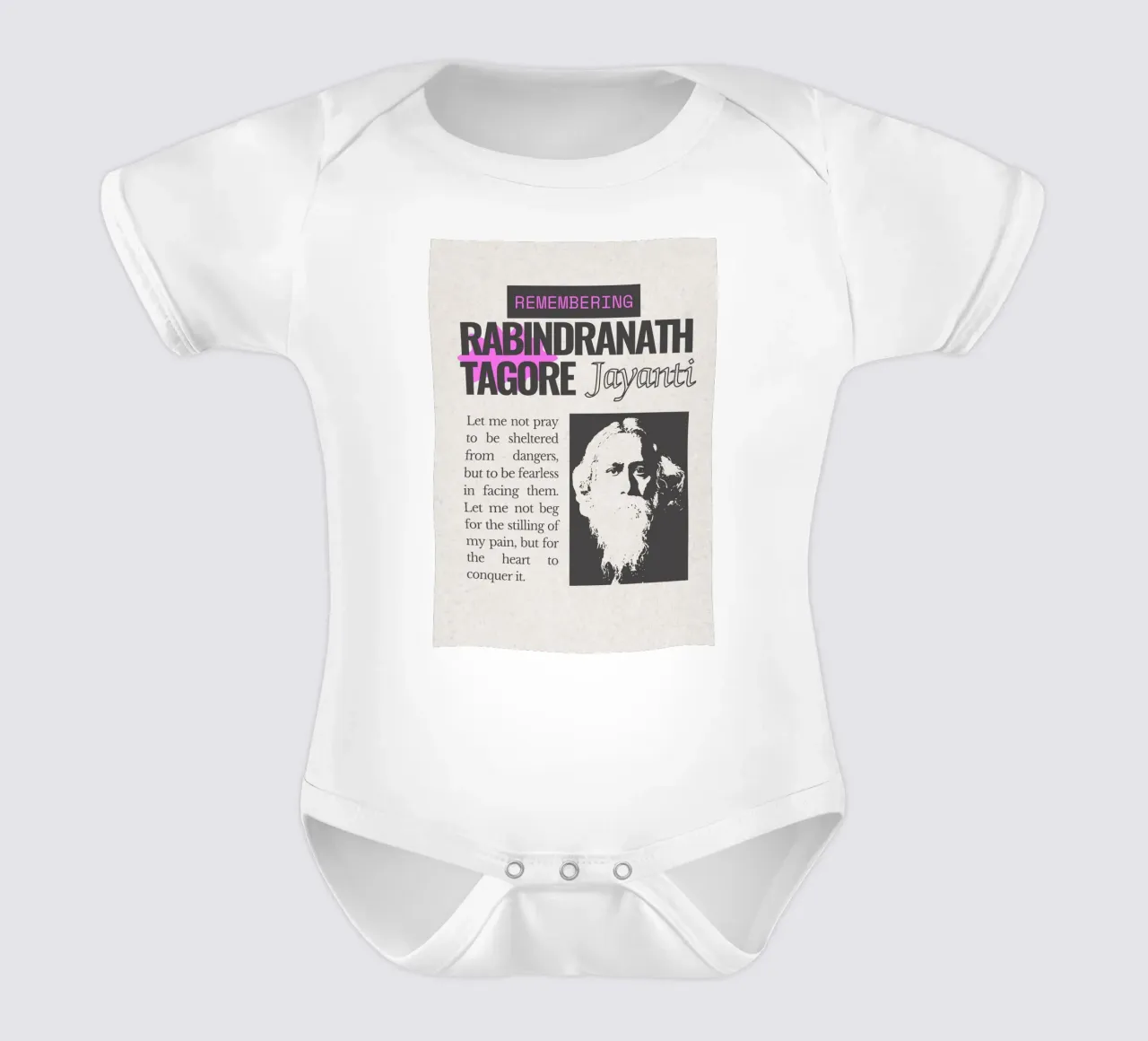 Rabindranath Tagore body neonato maniche corte da mazzihanq