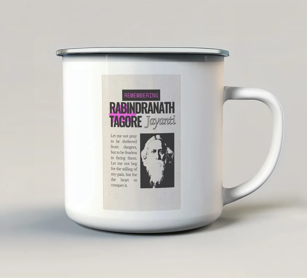 Rabindranath Tagore tazza in smalto da mazzihanq