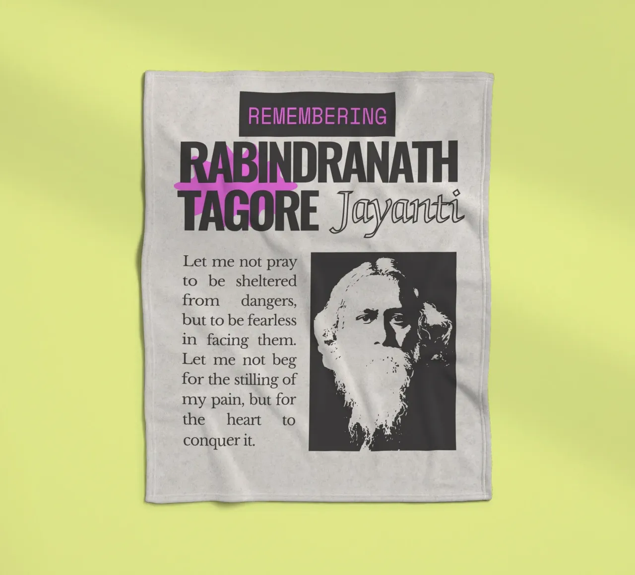 Rabindranath Tagore coperta in pile da mazzihanq