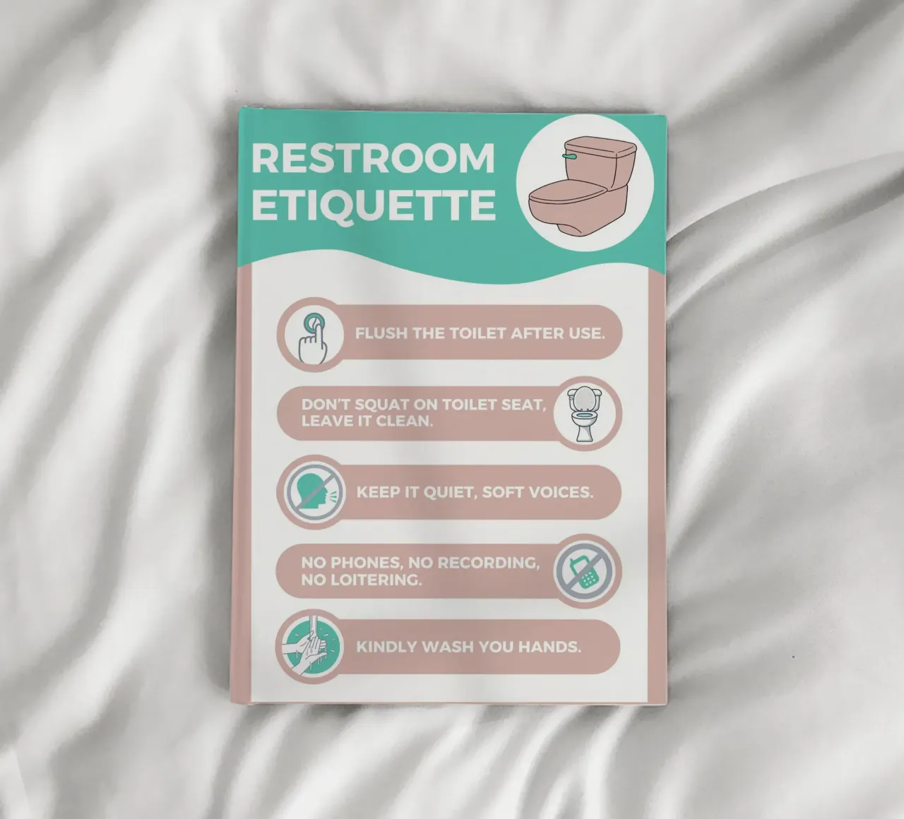 restroom etiquette notebook by mazzihanq