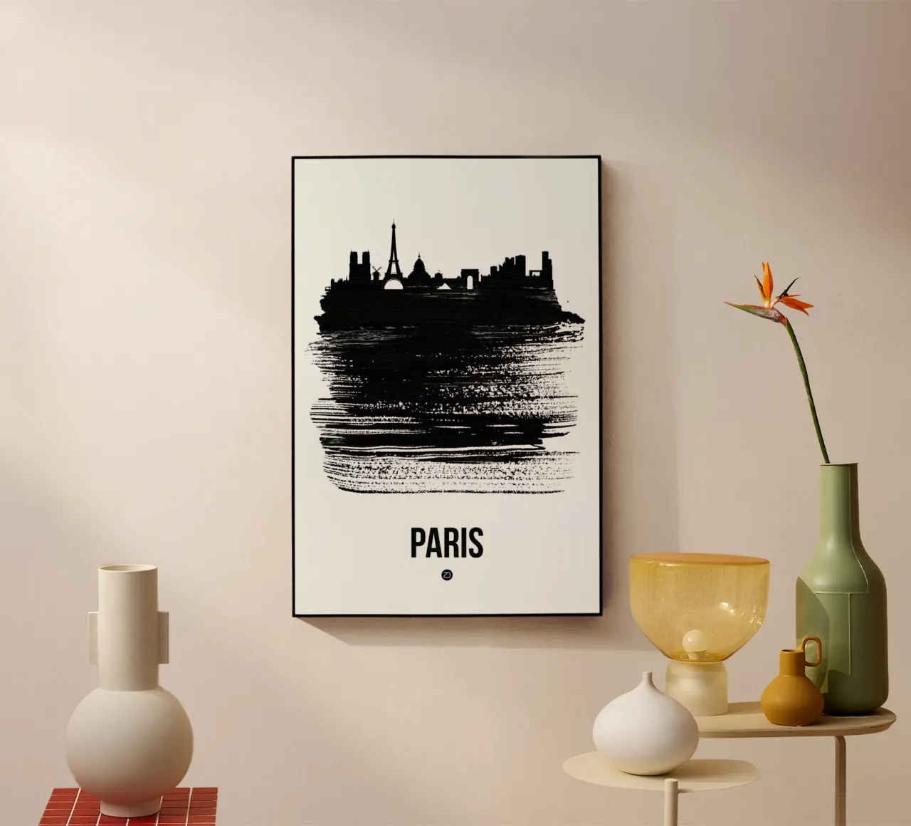 Paris Skyline Brush Stroke Acryl-Glas von Naxart