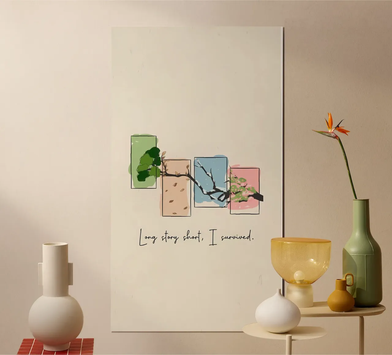 Per farla breve, sono sopravvissuto poster con telaio in plastica da bonglantrungmuoi