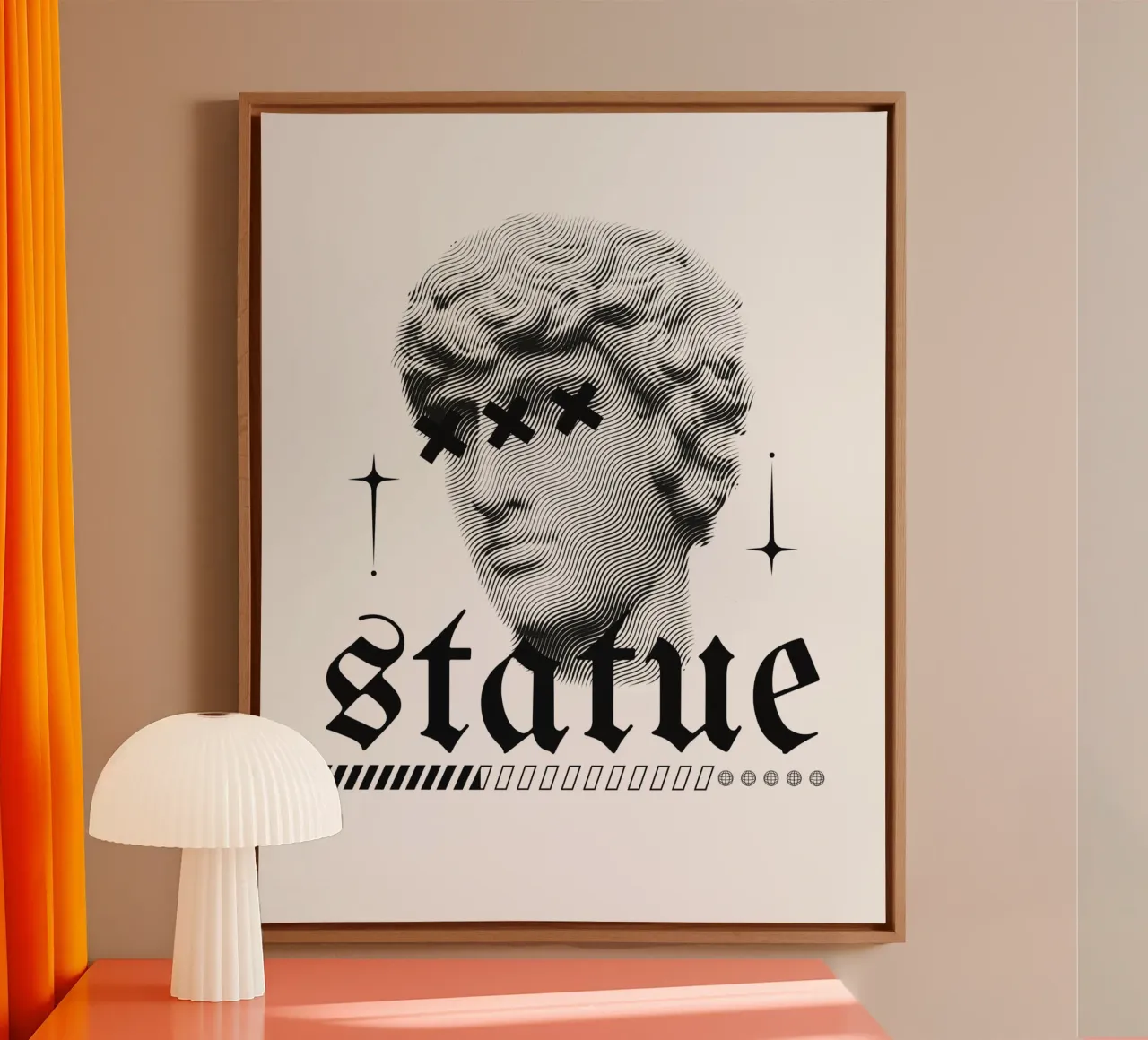 statua tela con Cornice a cassetta da mazzihanq