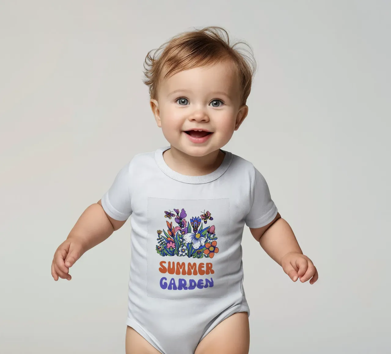 summer garden short-sleeve baby romper by mazzihanq