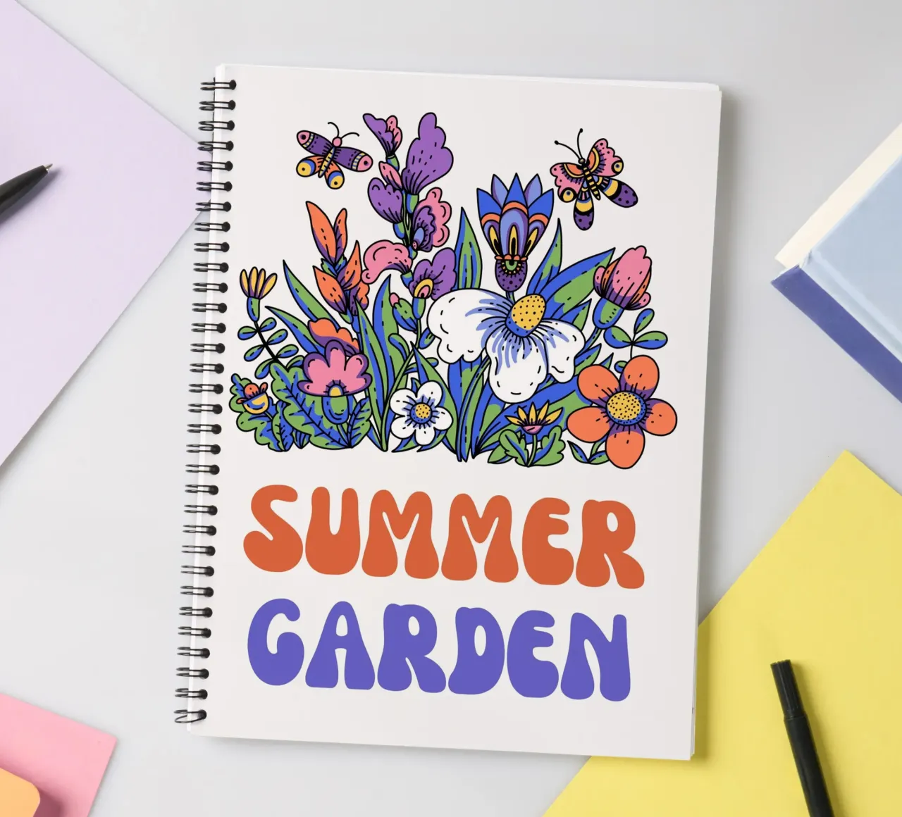 summer garden spiral notebook by mazzihanq