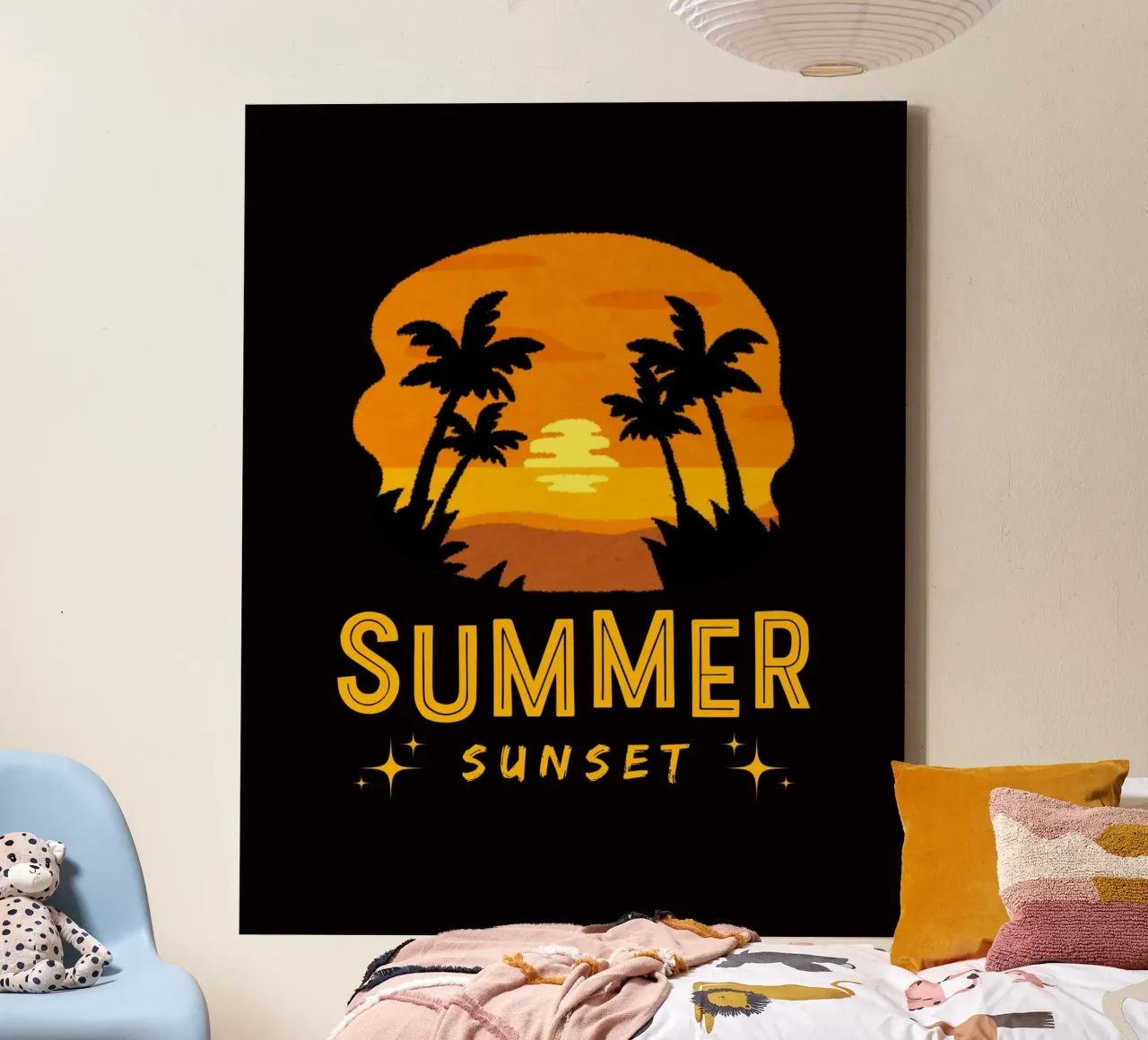 zomer zonsondergang canvas met Baklijst van mazzihanq