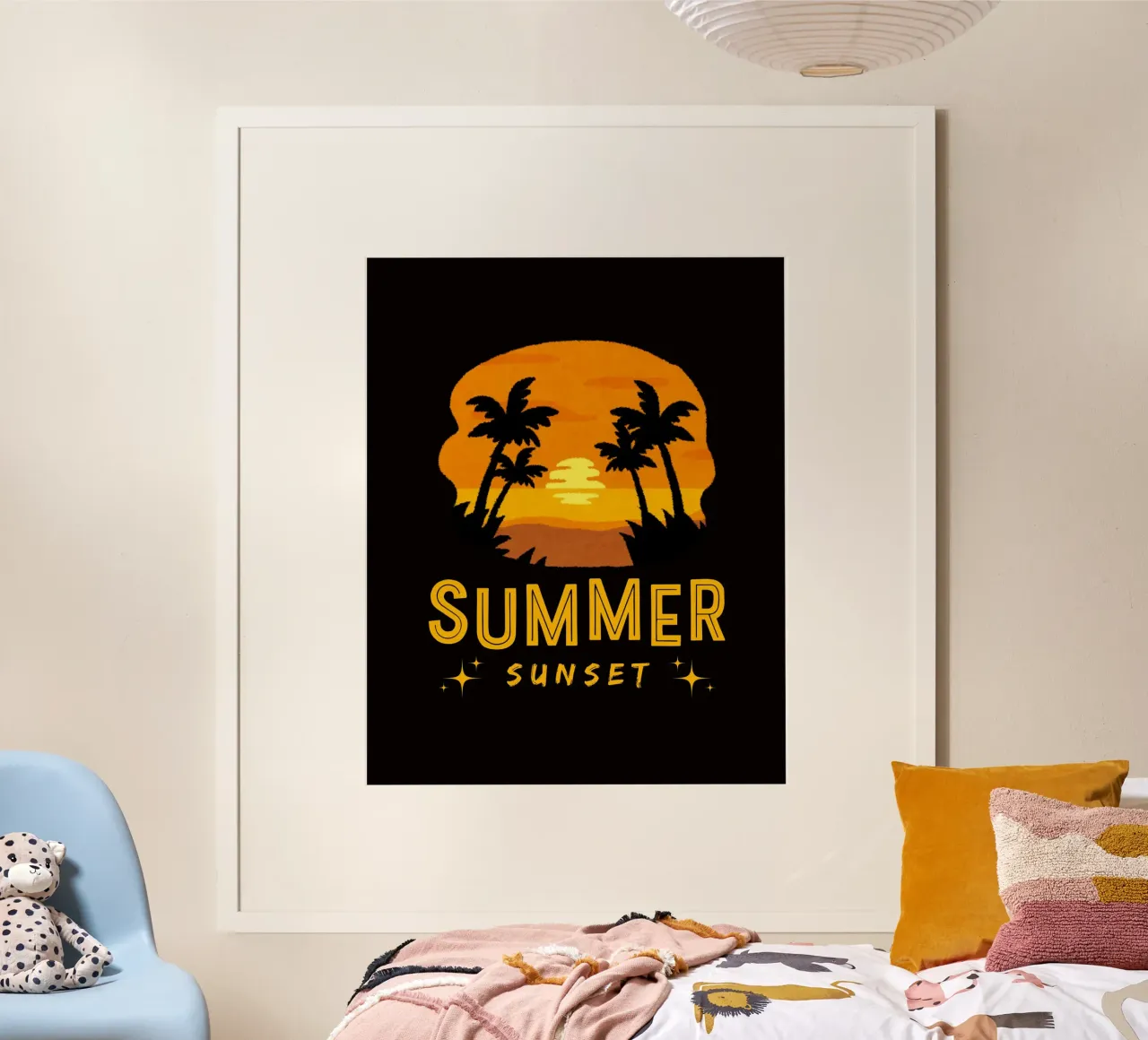 tramonto estivo poster con telaio in plastica da mazzihanq