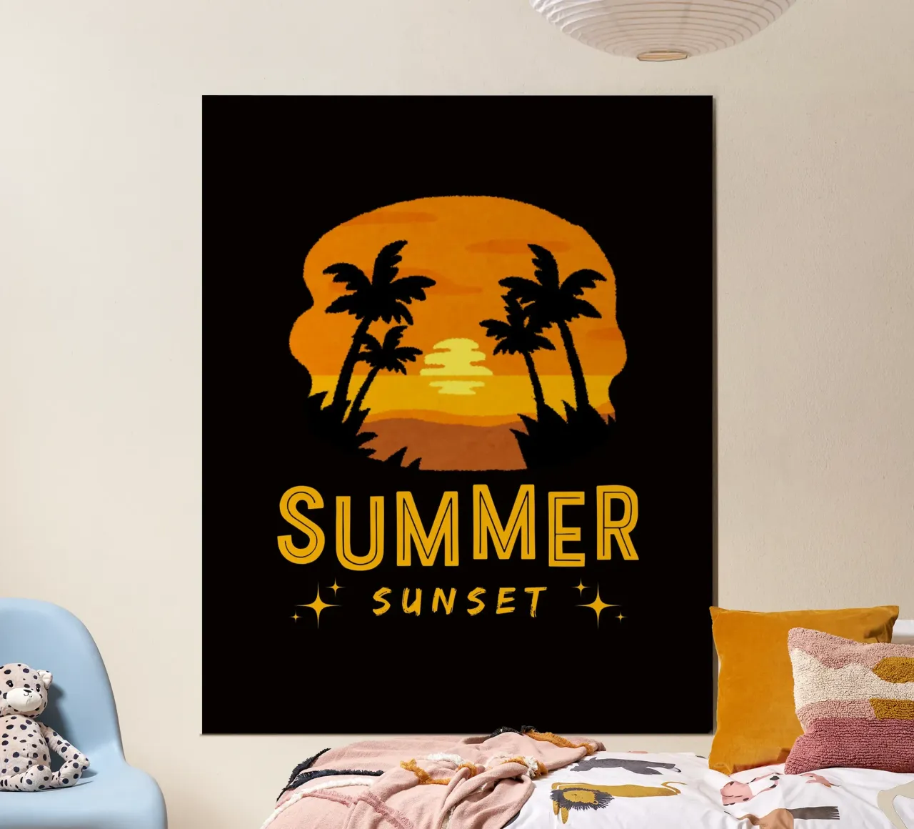 tramonto estivo poster con telaio in plastica da mazzihanq