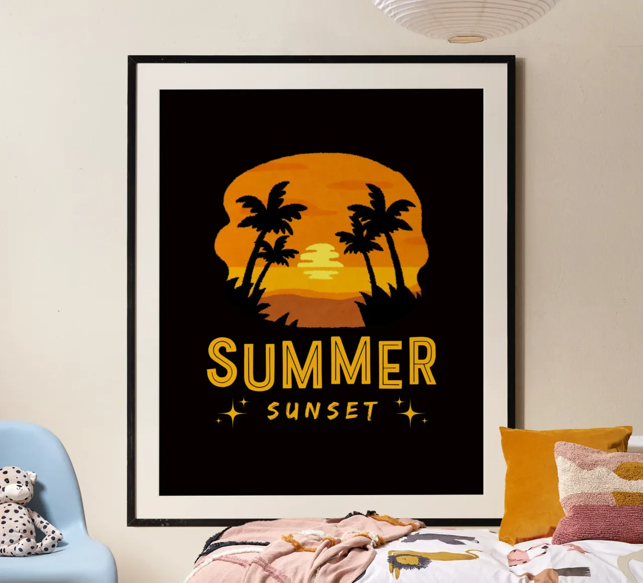 tramonto estivo poster con telaio in plastica da mazzihanq