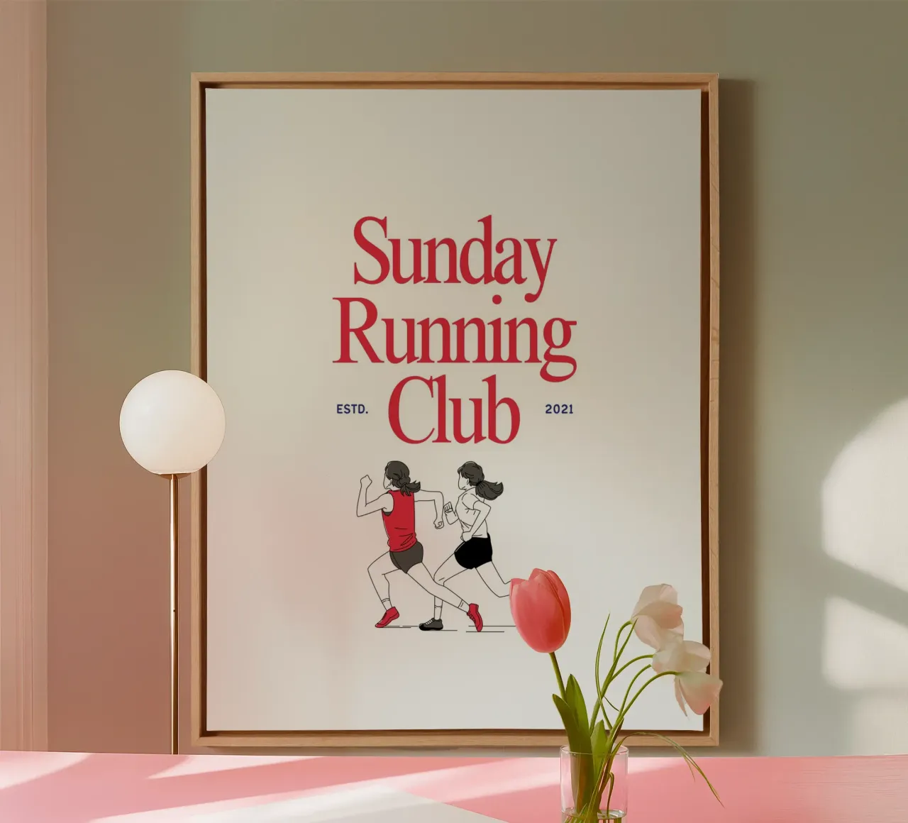 sunday running club canvas with Floater frame by mazzihanq
