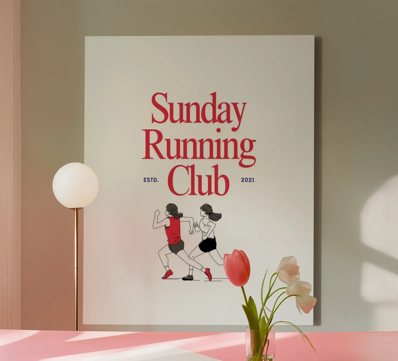 sunday running club canvas with Floater frame by mazzihanq