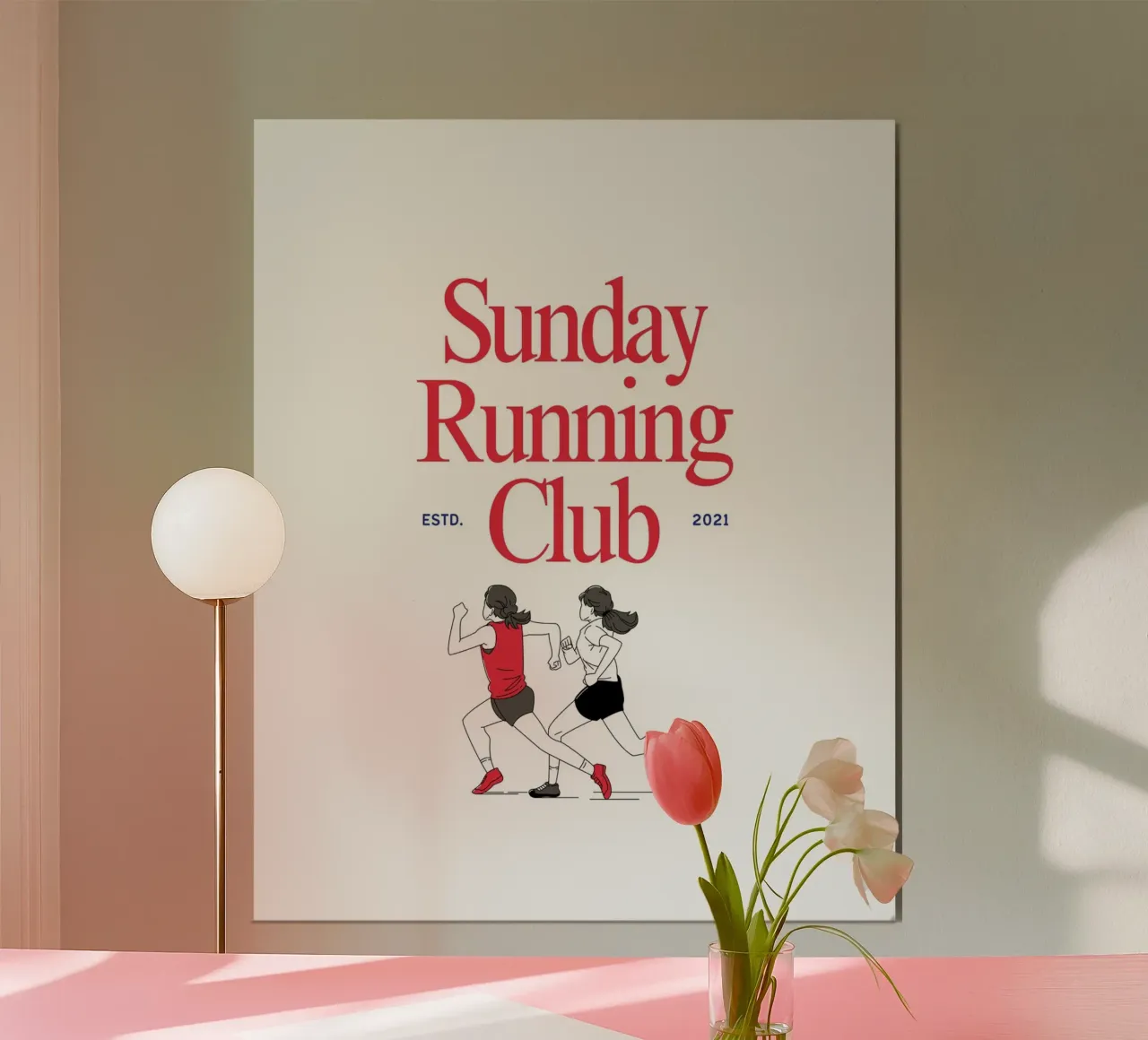 club di corsa domenicale poster con telaio in alluminio da mazzihanq