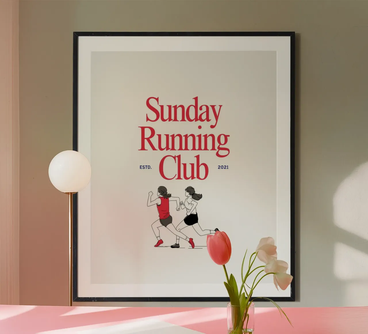 club di corsa domenicale poster con telaio in alluminio da mazzihanq