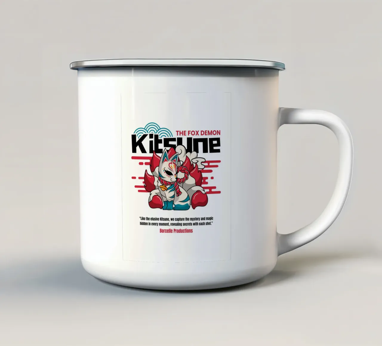il demone kitsune della Volpe tazza in smalto da mazzihanq