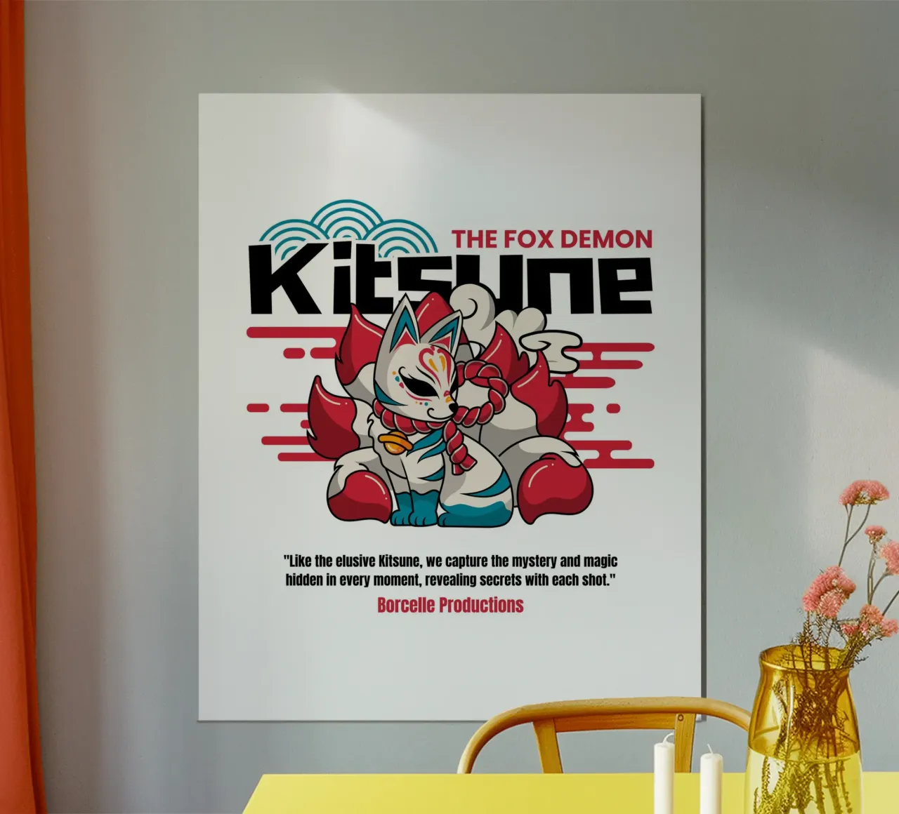 il demone kitsune della Volpe poster con telaio in plastica da mazzihanq