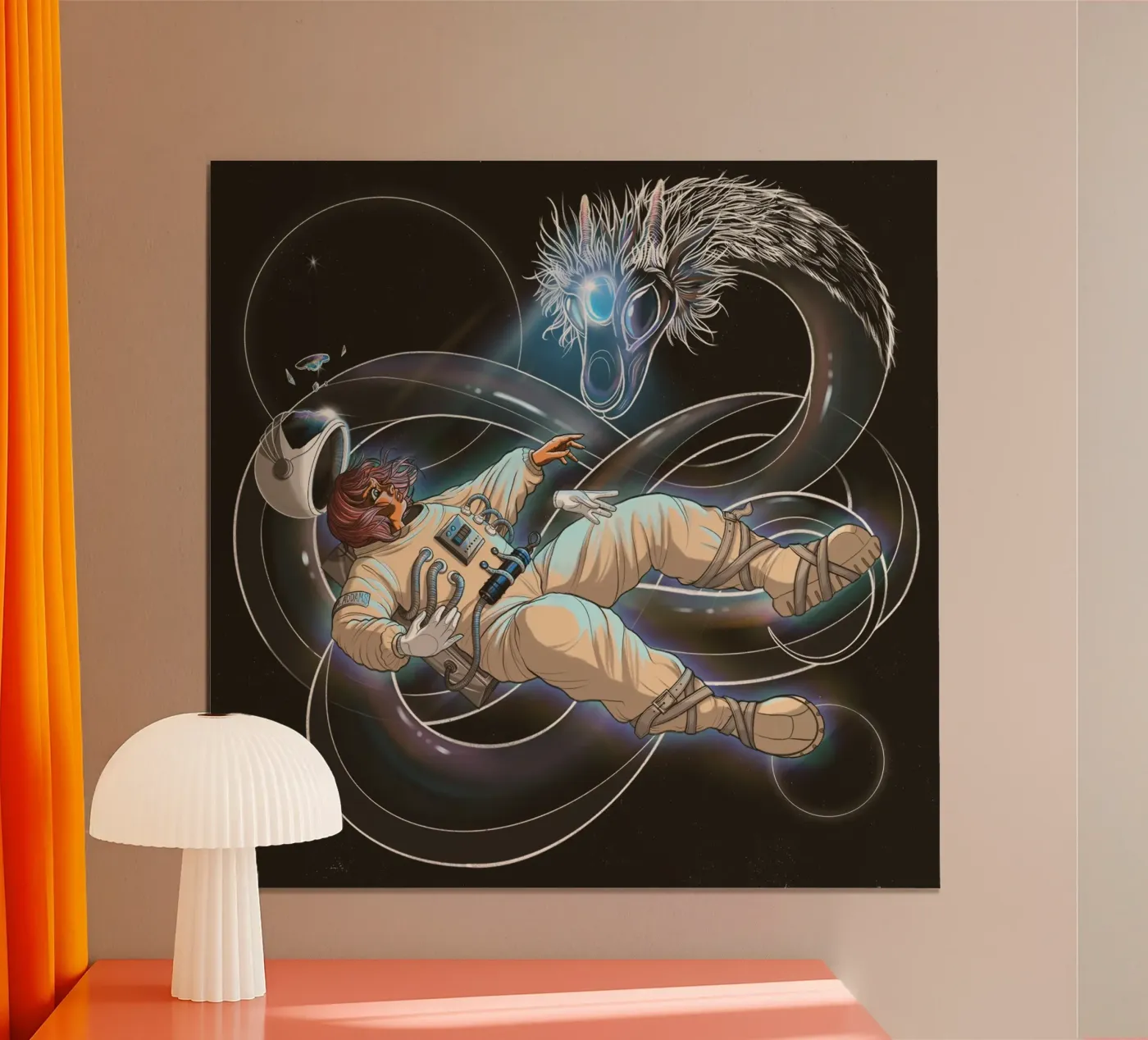 Space Dragon poster van Anny Addams