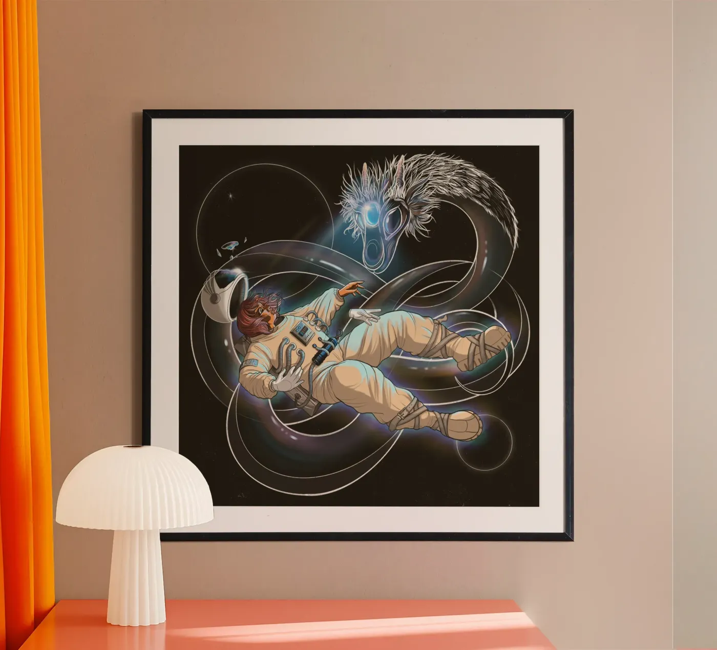 Space Dragon poster van Anny Addams