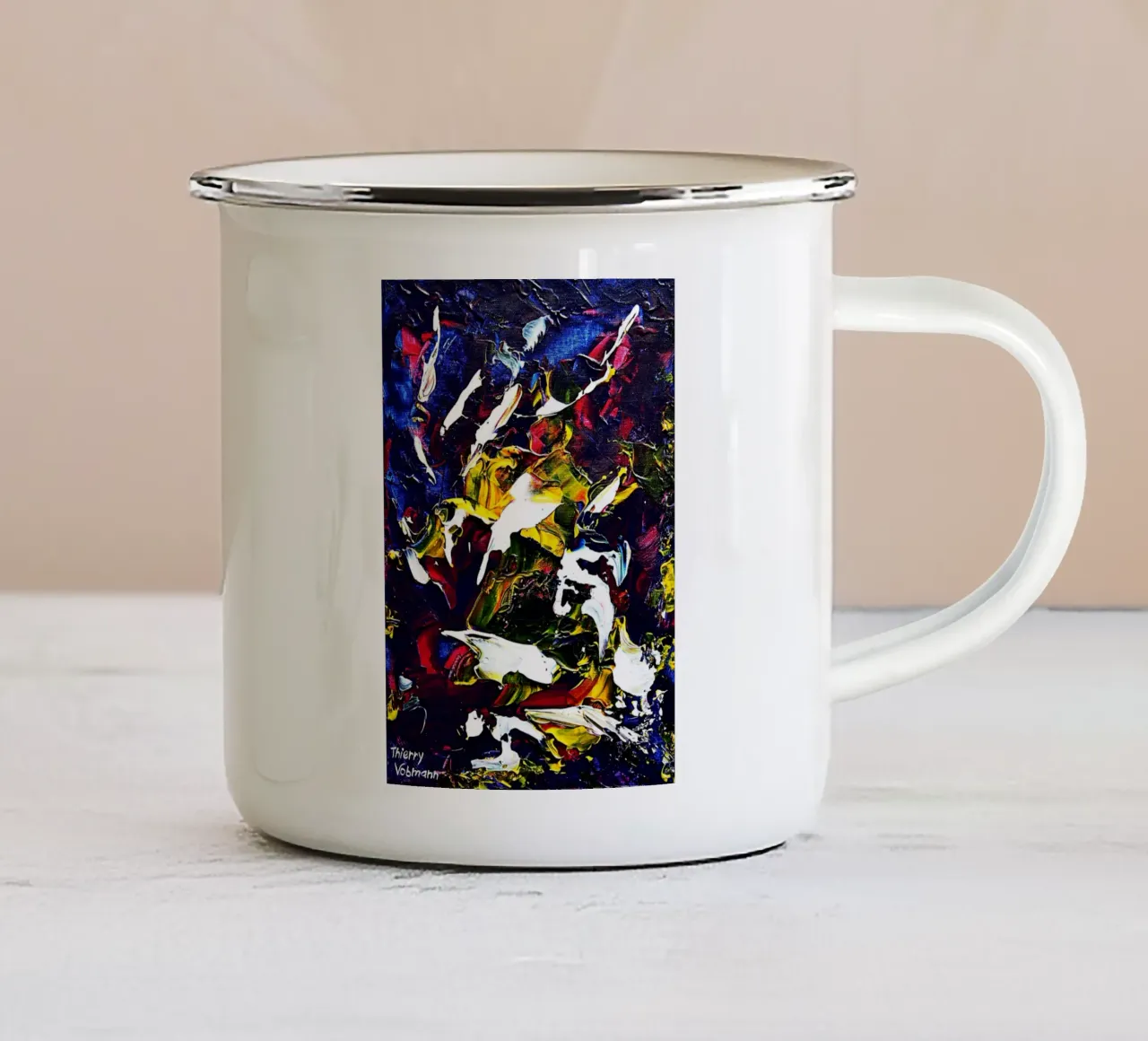 ABSTRACT FIGURE 5 tazza in smalto da Thierry Vobmann Abstract painting