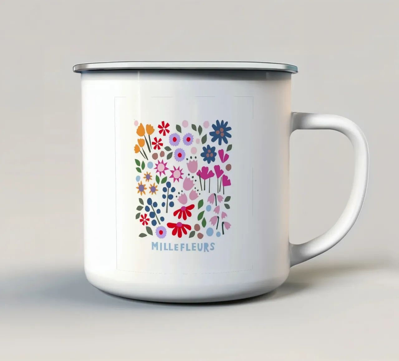 Millefleur weiss tazza in smalto da Iris Knabenschuh Design