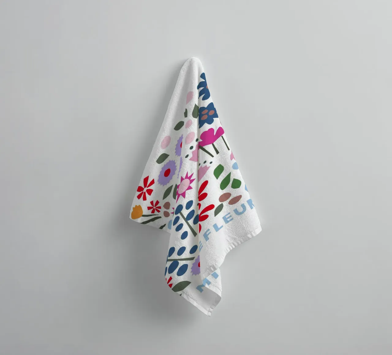 Millefleur weiss asciugamano da bagno da Iris Knabenschuh Design