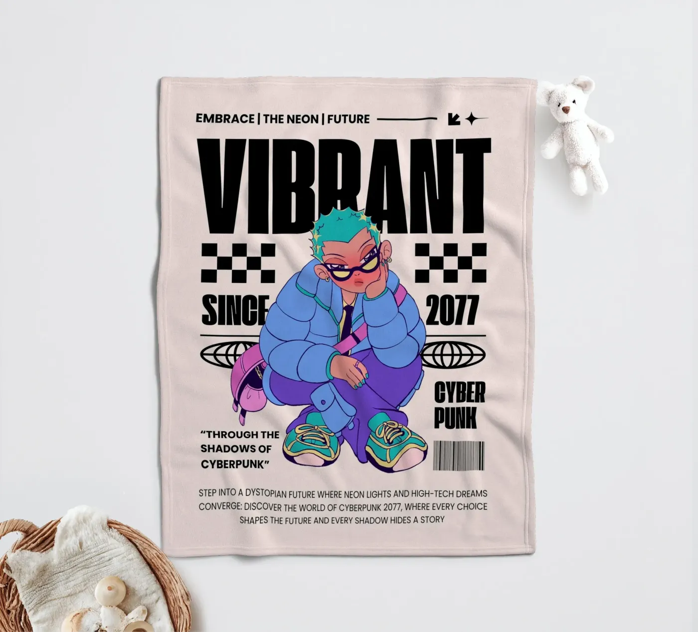 vibrante coperta in pile da mazzihanq