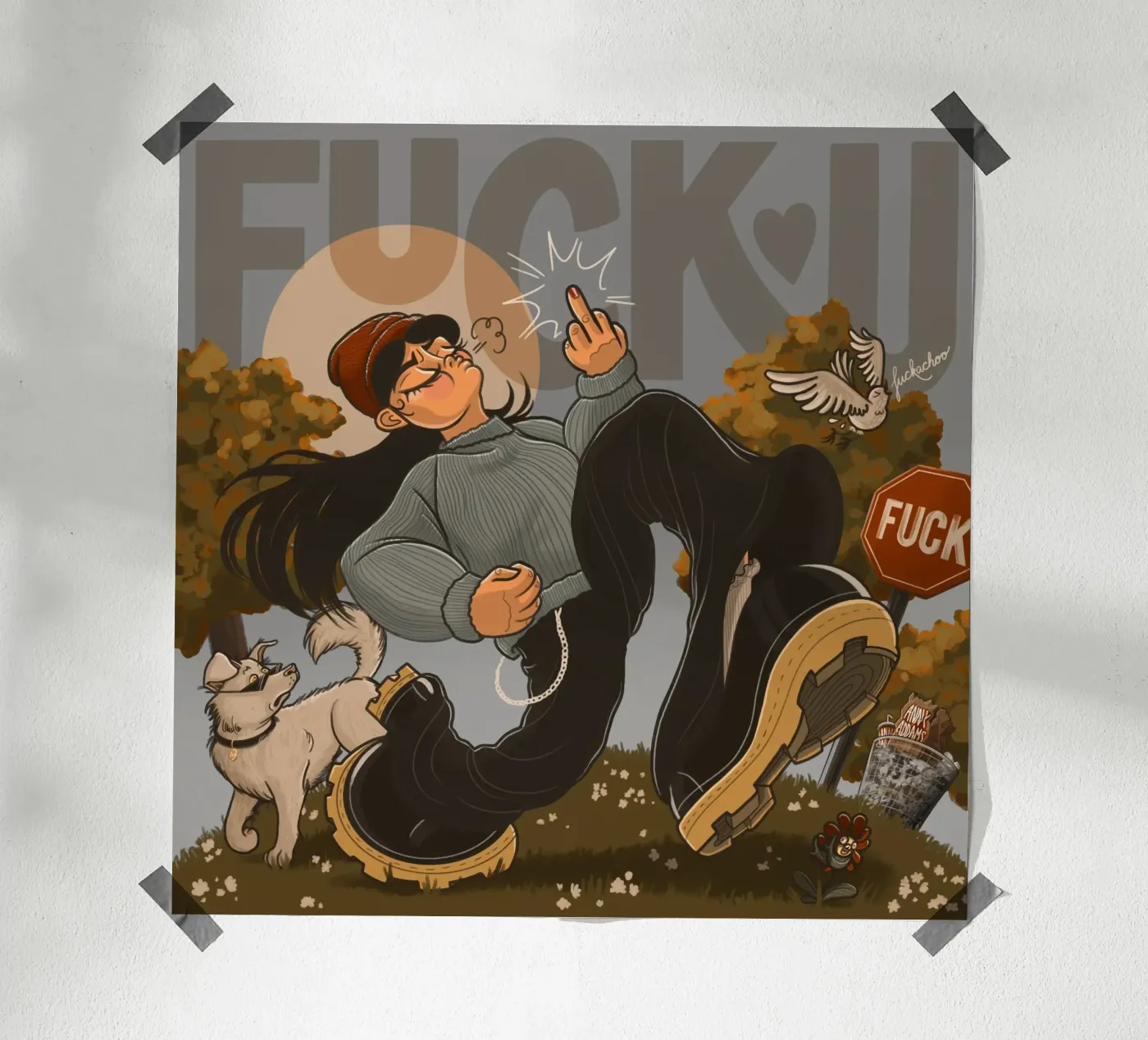 F You poster by Anny Addams