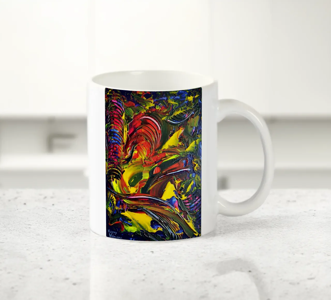 ABSTRACT FIGURE 6 tazza in ceramica da Thierry Vobmann Abstract painting